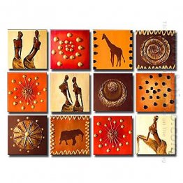 Tangan-Dicat Orang Oil Painting - Set 12