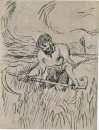 Manusia Dengan Scythe Dalam Gandum Lapangan 1890
