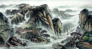 Bergen en water - Chinees schilderij