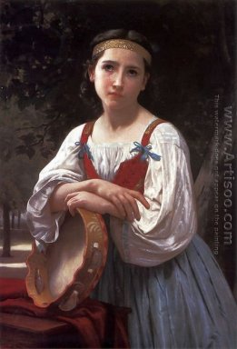 Bohemienne au Tambour de Baskische (zigeuner Meisje met een Bask