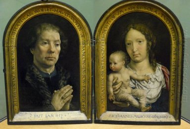 El Carondelet Díptico: Jean Carondelet (panel izquierdo), Virgin
