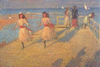 Girls Running, Walberswick Pier