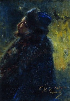 Retrato del pintor Viktor Mikhailovich Vasnetsov estudio para la