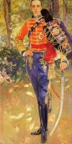 Porträt von König Alfonso XIII in der Uniform der Husaren 1907