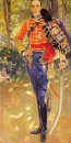Retrato de rey Alfonso XIII en el uniforme de los húsares 1907