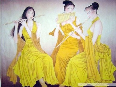 Vackra damer - kinesisk målning
