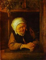An Old Woman by Window