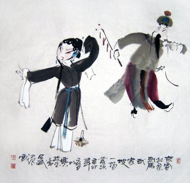 Opera Figures - Chinese Painting