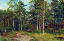 Hösten landskap väg i skogen 1894
