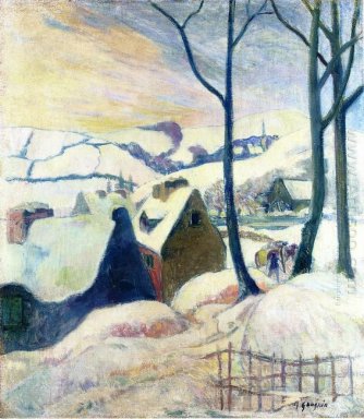 village dans la neige 1894