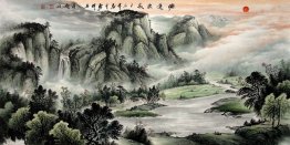 Pegunungan, Air - Lukisan Cina