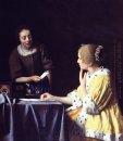 maîtresse et femme de ménage avec sa servante tenant une lettre
