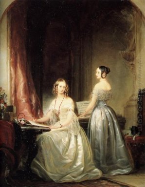 Retrato de grandes duquesas Olga Nikolaevna y Alexandra Nikola