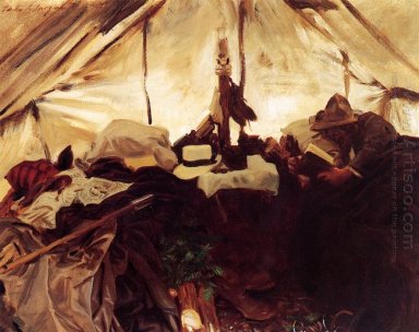 All\'interno di una tenda nel Montagne Rocciose Canadesi 1916