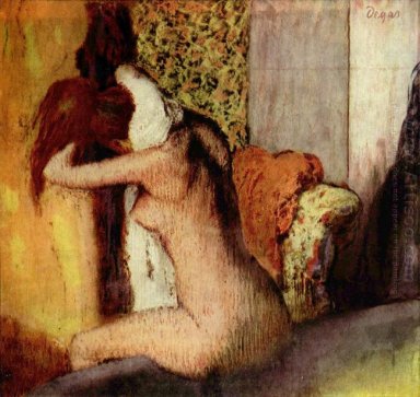 après le bain femme s\'essuyant la nuque 1895