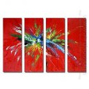 Hand-painted Oil Painting Abstract Oversized Wide - Set of 4