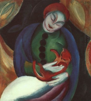 Flicka med katten Ii 1912