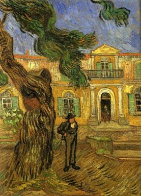 Pine Trees With Figure In The Garden Of Saint Paul Hospital 1889