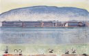 Lake Geneva Con seis cisnes 1914