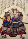 En Fierce skildring av Uesugi Kenshin Sittande 1844