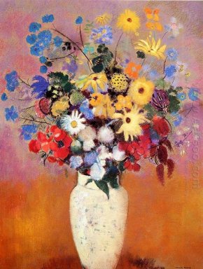Vase blanc avec des fleurs 1916