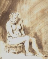 Sebuah Duduk Perempuan Nude