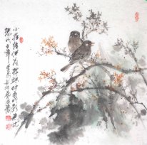 Birds & Bunga - Lukisan Chinse