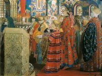 Mujeres rusas del siglo XVII en la iglesia