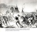 Assiniboin and Cree warriors attack Blackfeet