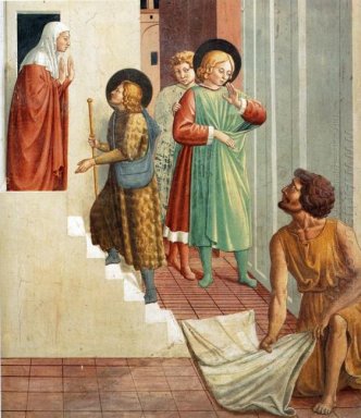 Födelse av St Francis Prophecy av födelsen Av en Pilgrim Homage