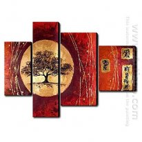 Hand Painted Oil Painting Landscape - Set of 4 1211-LS0228