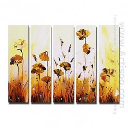 Pintados à mão pintura a óleo floral - conjunto de 5