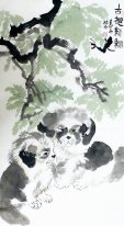 Dog - pittura cinese