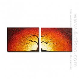Hand-Dicat Lukisan Abstrak Oil - Set 2