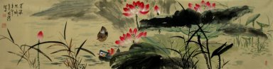 Mandarin Duck & Lotus - pintura china