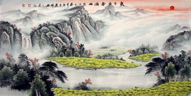 Montagnes et l\'eau - peinture chinoise