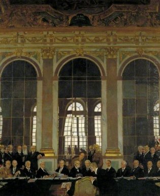 De ondertekening van de Vrede in de Spiegelzaal, Versailles