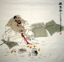 O Sheeping homem-Laotou velho - Pintura Chinesa