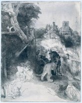 St Jerome en un paisaje italiano 1653