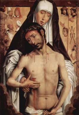 Der Mann der Schmerzen in den Armen der Jungfrau 1475