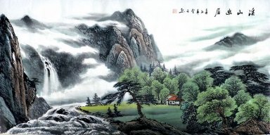 Горы, деревья - китайской живописи