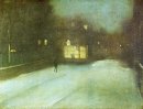 Nocturne i grå färg och guld Chelsea Snow 1876