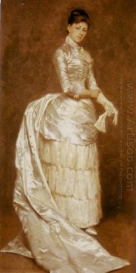 Charlotte Dufaux, en su vestido de novia