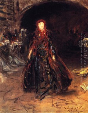 Ellen frotté som Lady Macbeth (skiss)