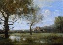 Prato Con due grandi alberi 1870