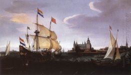 A chegada de um Three-mestre holandês em Schloss Kronberg