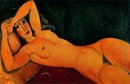 reclining nude with left arm resting on forehead 1917