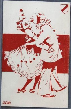 Figuras e vermelho e branco Escudo pequeno