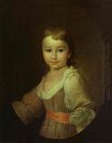 Porträtt av count Praskovya Vorontsova som ett barn