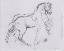 Cavalryman Striding En häst 1908